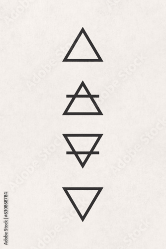 The alchemy symbols of the Four Elements