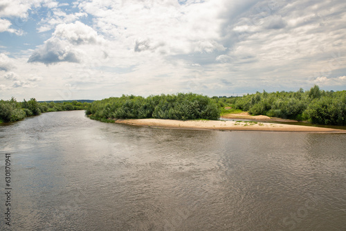 Fototapeta Naklejka Na Ścianę i Meble -  Landscape with Sluch river close to Liukhcha village, Ukraine.