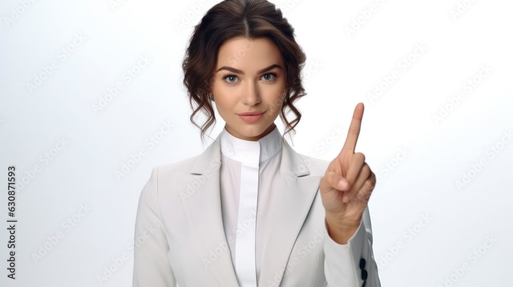 young attractive woman checking out promo offer young attractive woman checking out promo offer