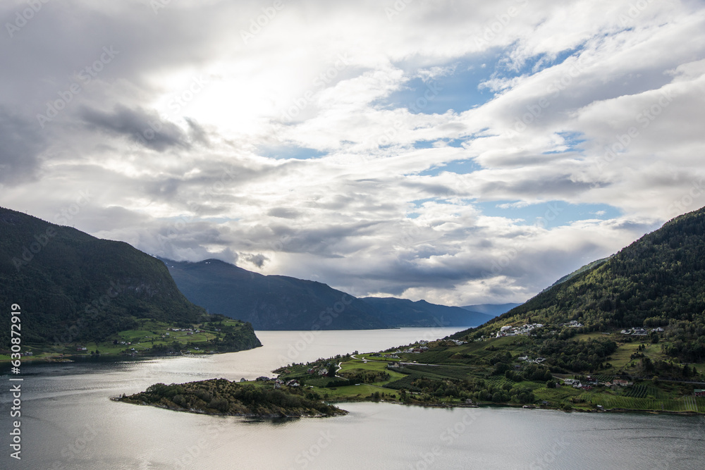 Fimreite, Sogndalsfjøra, Norway, Fjord, Drone, Scenic, Panorama, View