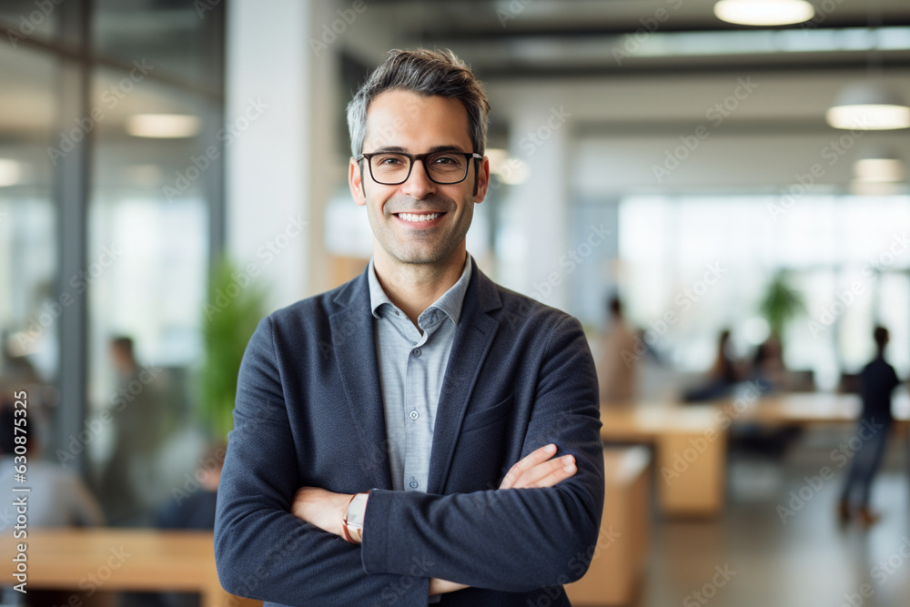 Leader in Innovation: High-Resolution Portrait of a Young Tech CEO Standing in a Bustling Office Leader in Innovation: High-Resolution Portrait of a Young Tech CEO Standing in a Bustling Office