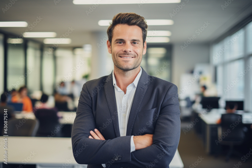 Leader in Innovation: High-Resolution Portrait of a Young Tech CEO Standing in a Bustling Office Leader in Innovation: High-Resolution Portrait of a Young Tech CEO Standing in a Bustling Office