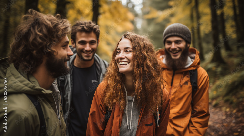 A group of friends engaging in outdoor activities, promoting mental health through social connection 