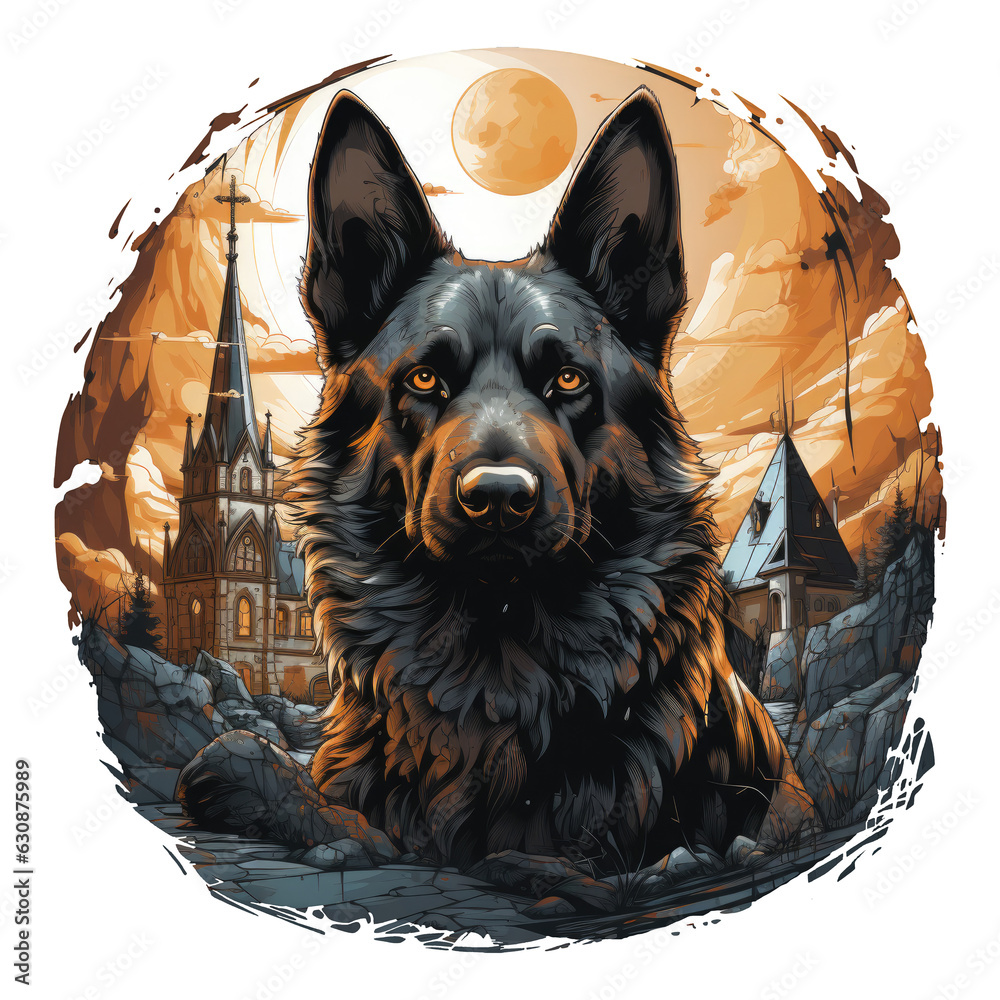 Brave German Shepherd Quilted Table Runner NCU0DDK1504