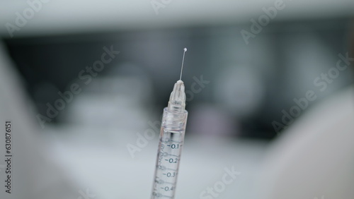 Konstfotografi Medical syringe filled medicines closeup