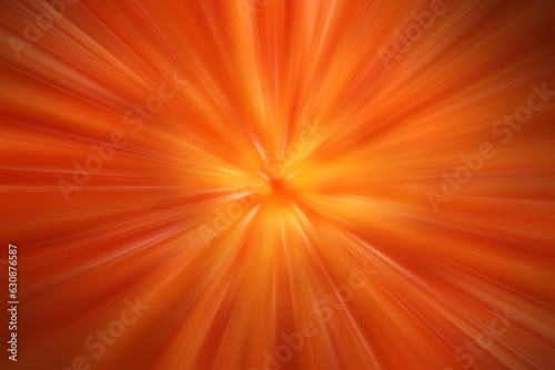 Bright blast of orange light rays background 