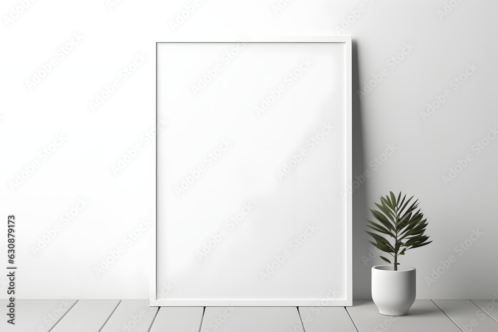 Contemporary Interior Scene Picture Frame Mockup, generative, ai Contemporary Interior Scene Picture Frame Mockup, generative, ai
