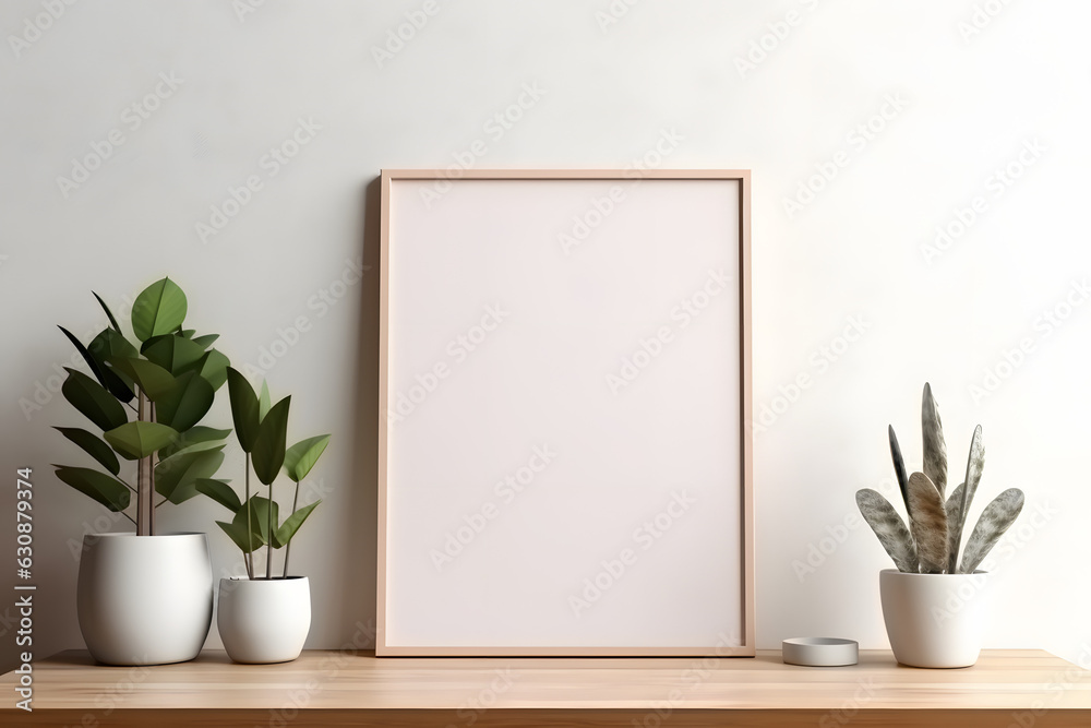 Centered and Inviting Art Scene Picture Frame Mockup, generative, ai Centered and Inviting Art Scene Picture Frame Mockup, generative, ai
