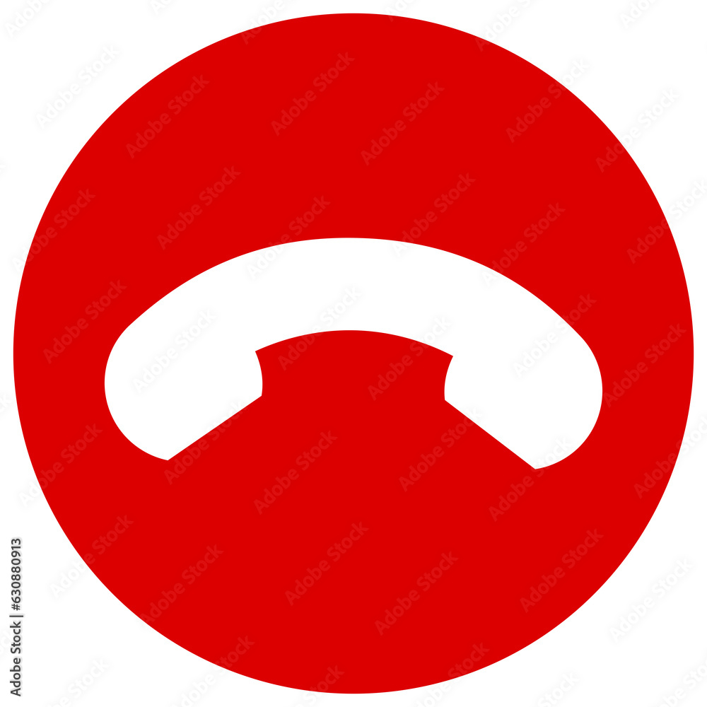 Decline phone call button. Red hang up button icon. Decline phone call button. Red hang up button icon.