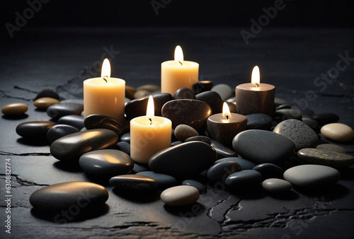zen stones and candles