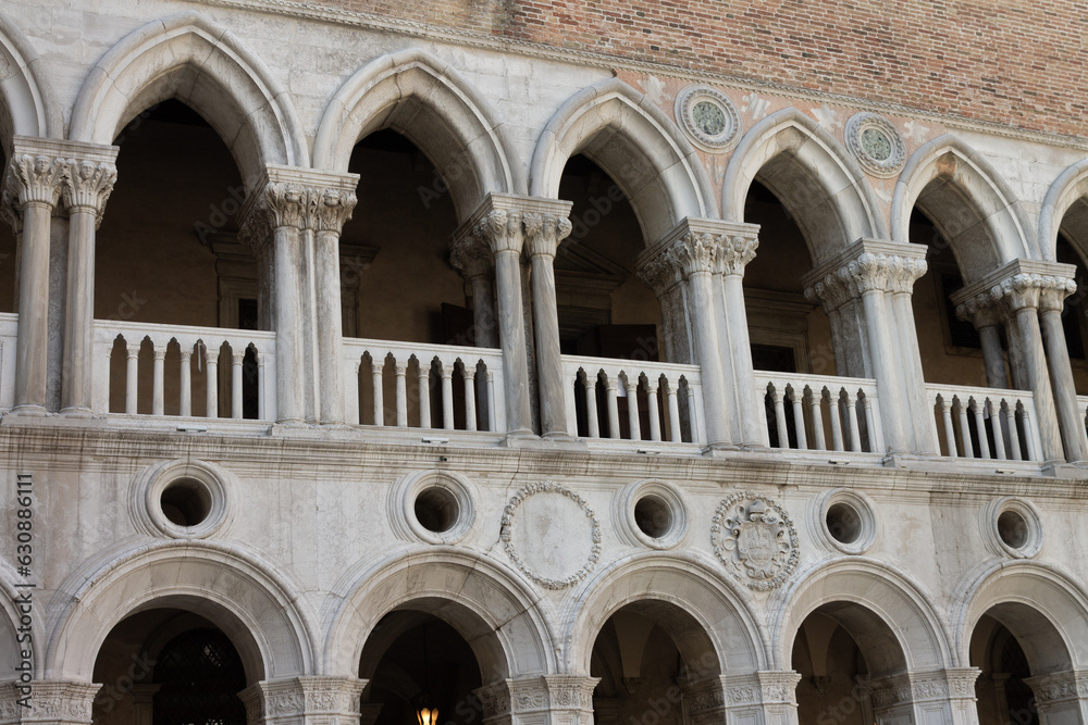 Facade of Doge's Palace in Venice