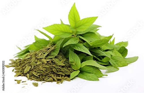Green tea leaves