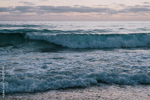 waves breaking on the beach of Trafalgar, Cádiz
