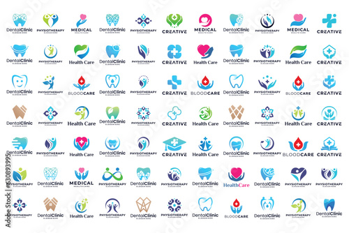 medical logo design collection.