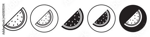 Melon symbol Icon. Logo shape of sliced watermelon fruit drink or juice. Vector set collection of green fresh half cut slice of natural organic melon seed.