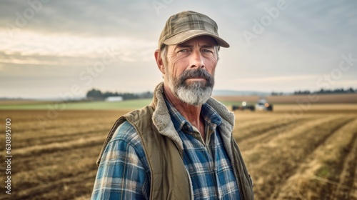 Farmer standing in front of the field