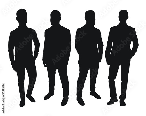 Image male silhouettes. People, human, person, man, men, guy, lad, fella, stripling, boy. Businessmen, workers, friends, students, demonstrators photo