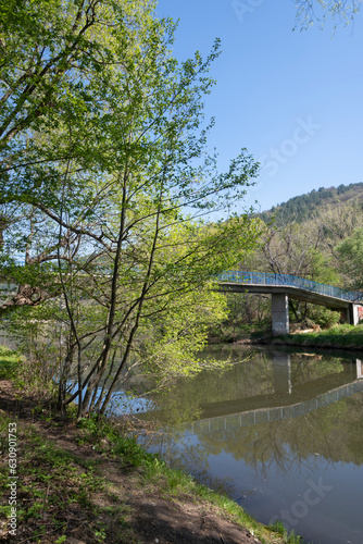 Spring Landscape of Iskar river near Pancharevo lake  Bulgaria