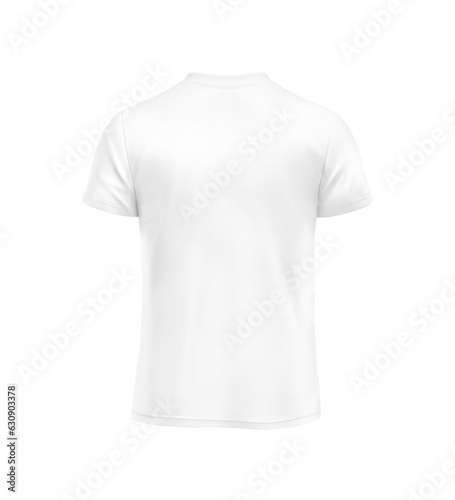 White blank t-shirt natural shape on a invisible mannequin isolated in a white background