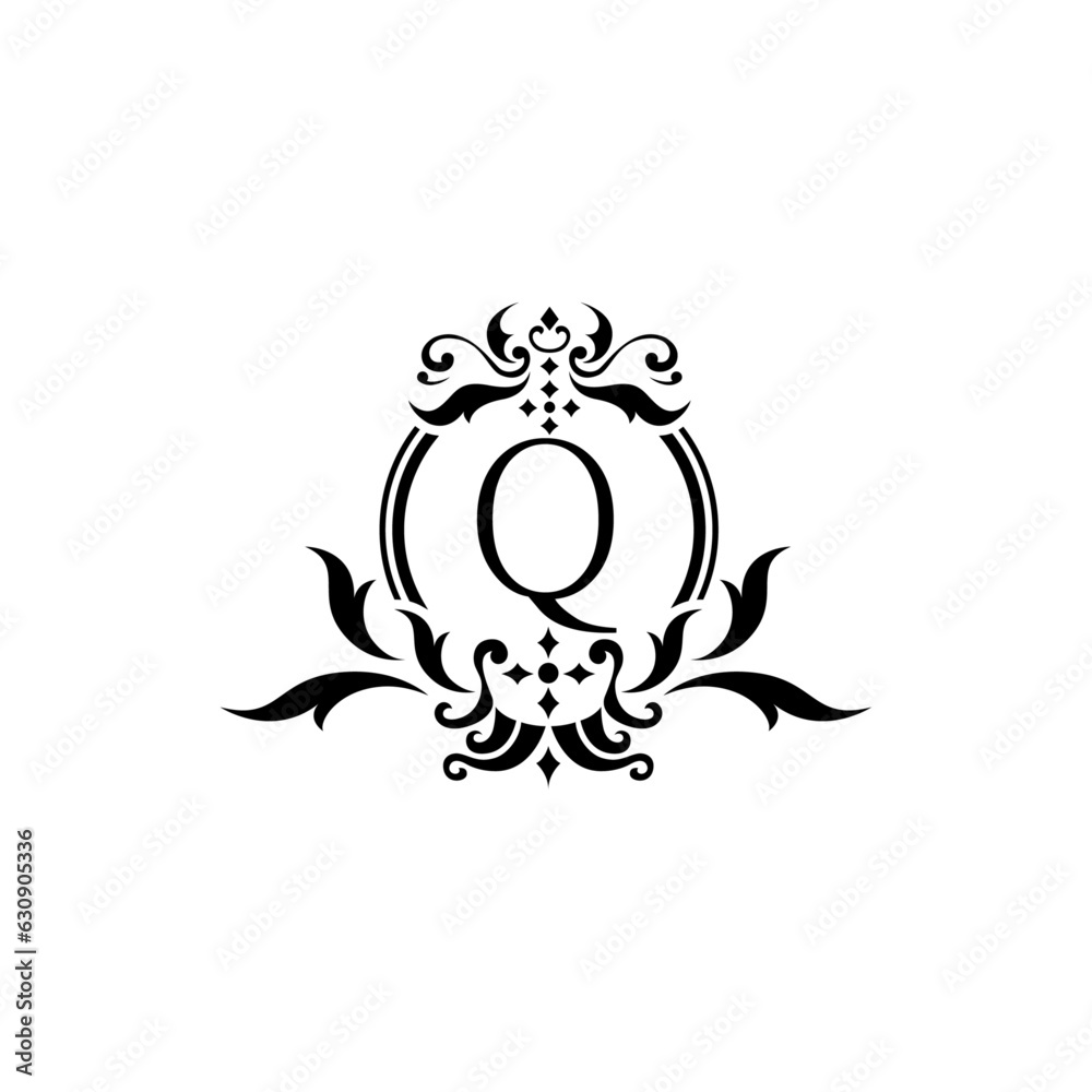 Fototapeta premium Royal Design Alphabet Logo Q