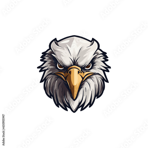 Falcon Head Mascot Logo Isolated on white background, Hawk, Eagle Face Mascot vector illustration design template, Sports Team Logo or T shirt Print or Poster Placement design