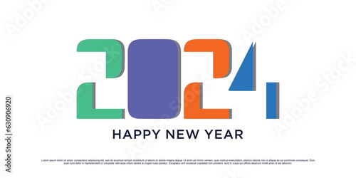 2024 Happy new year logo design vector illustration for new year 2024 with creative idea