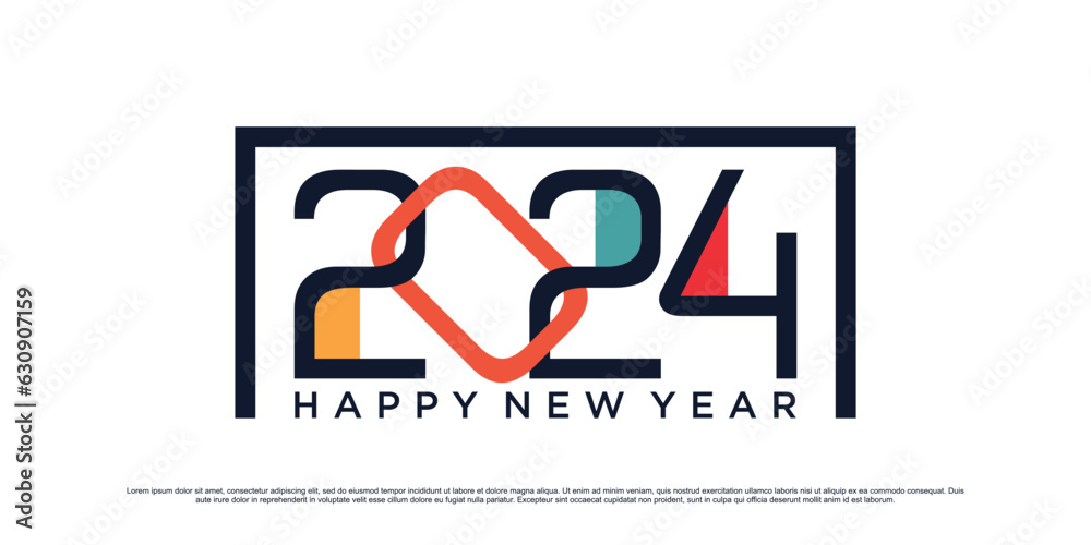 2024 Happy new year logo design vector illustration for new year 2024 ...