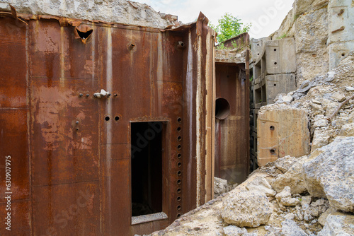 Abandoned secret nuclear bunker. Cold War command post, object 1180. Background photo