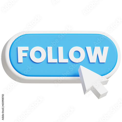 3D Follow Button Illustration