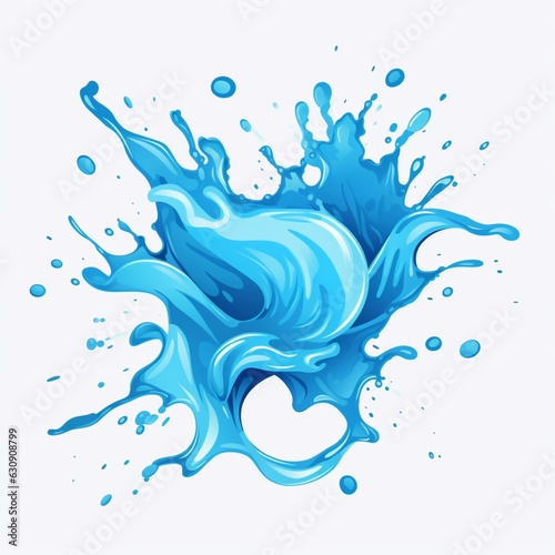 splash water 2d cartoon design water color