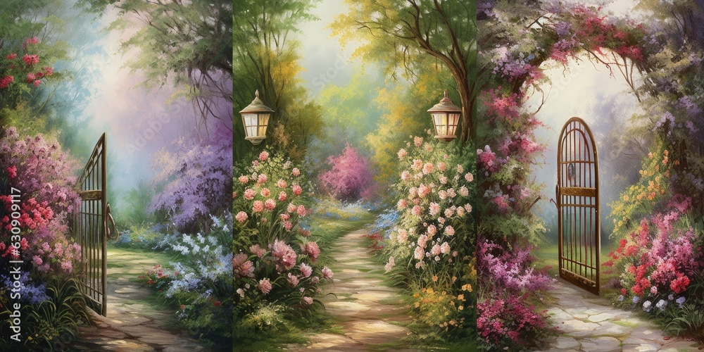 Vintage Oil Painting Gateways of Enchantment - Vintage oil paintings