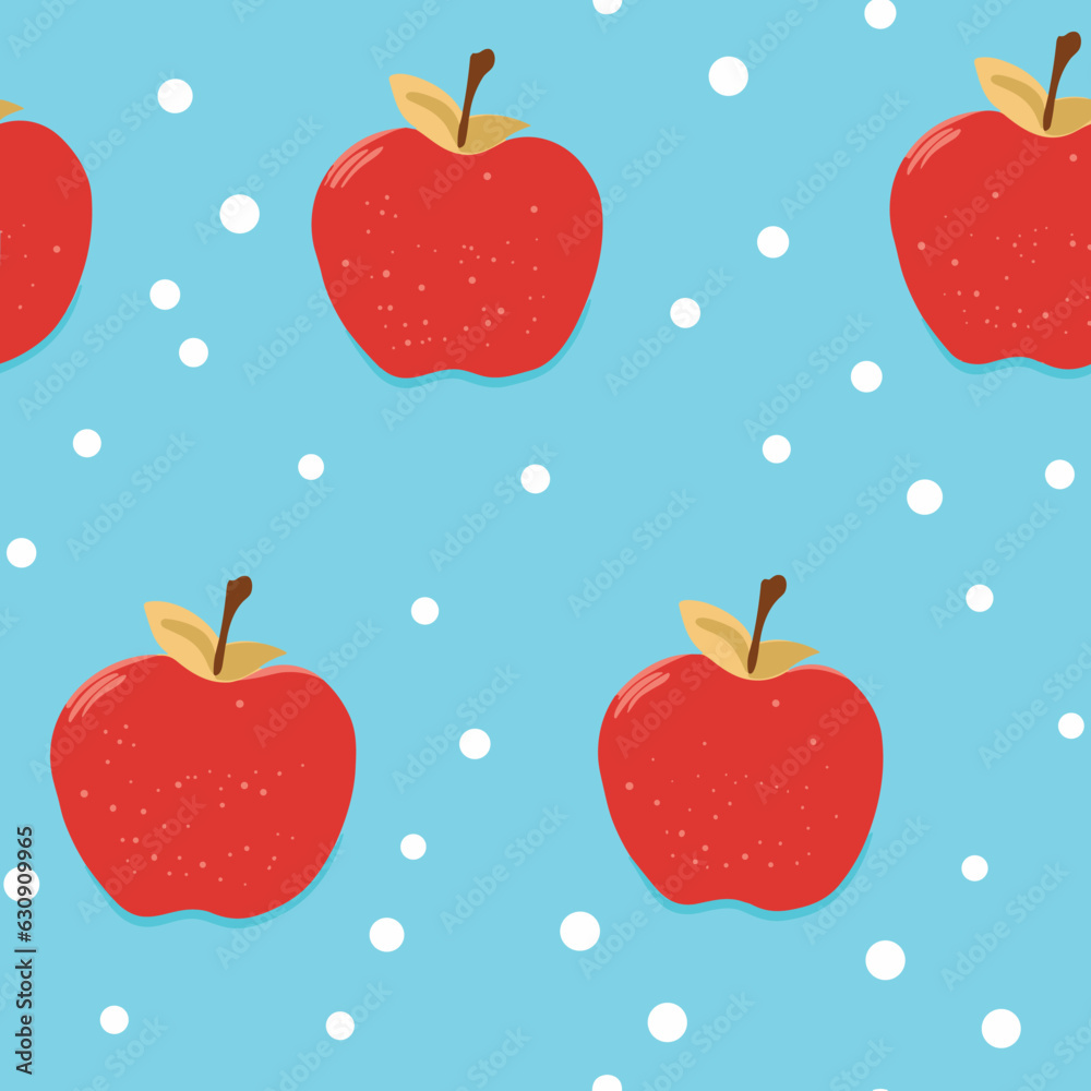 Obraz premium Seamless Colorful Apples Pattern. Seamless pattern of Apples in colorful style. Add color to your digital project with our pattern!