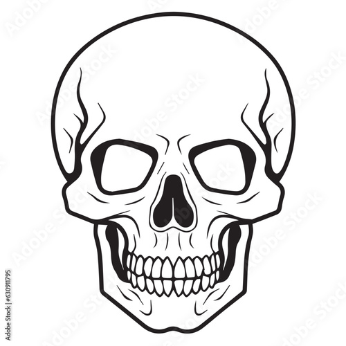 black and white skull vector, skull illustration, skull icon isolated on white background, fully editable in eps format and ready to print,