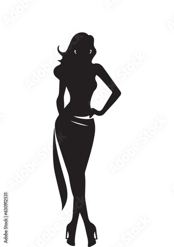 black and white beautiful woman silhouette vector work, editable eps file, sexy silhouettes,