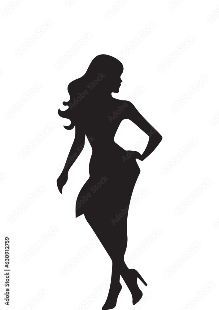 beautiful woman silhouette,black and white vector,woman vector,woman drawing,woman illustration