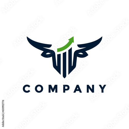 Modern bull finance logo illustration design for your company or business