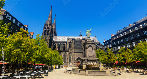 Clermont-Ferrand Cathedral (French: Cathedrale Notre-Dame-de-l'Assomption de Clermont-Ferrand), is a Gothic cathedral and French national monument located in France photo