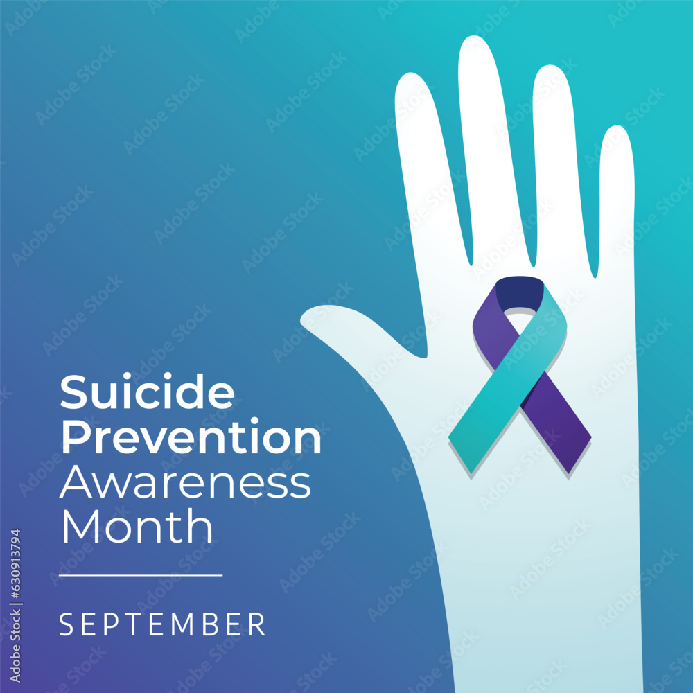 Fototapeta premium National suicide prevention month design template good for celebration. ribbon vector design. flat ribbon illustration. flyer design. eps 10.