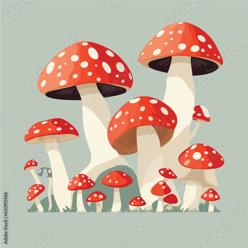 Red Mushrooms isolated in blank background