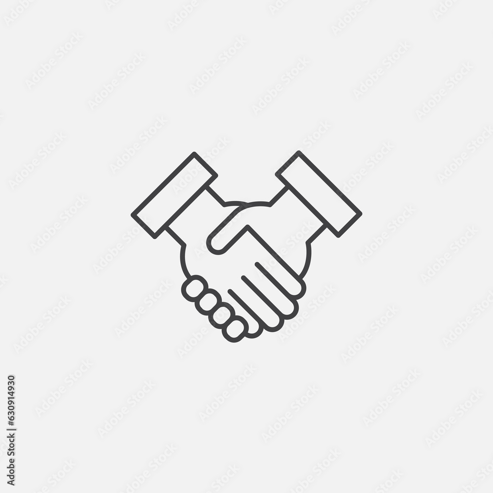 handshake flat icon vector illustration