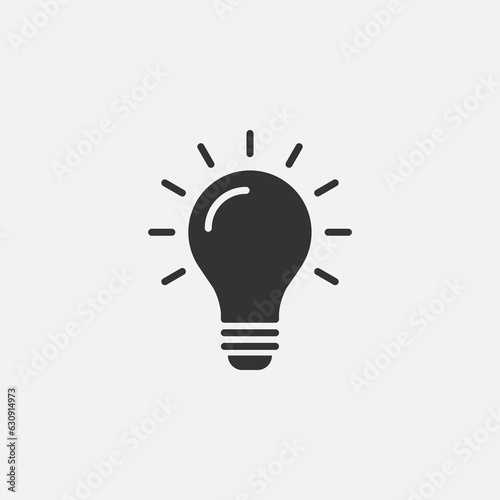 light bulb flat icon vector illustration