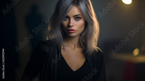 a woman with short gray hair