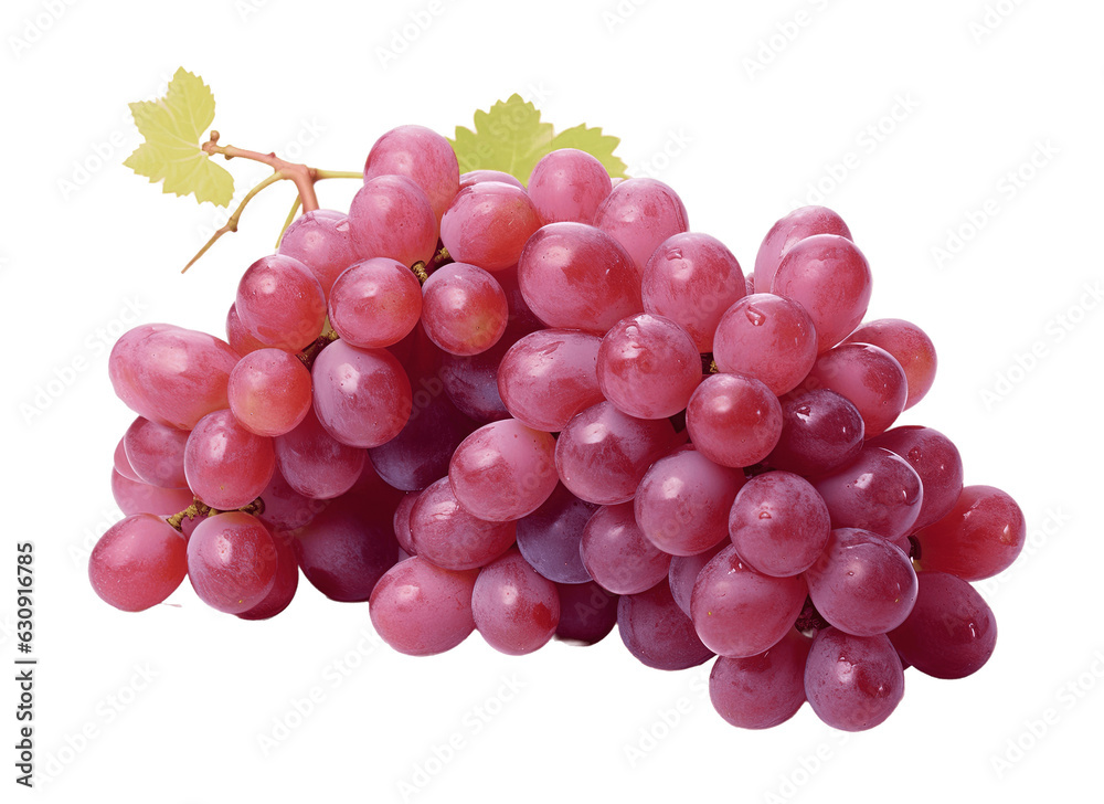 Fototapeta premium Grapes isolated on transparent background. PNG file, cut out