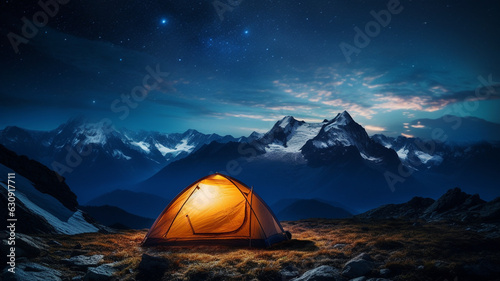 tent in the mountains at night © Blackbird