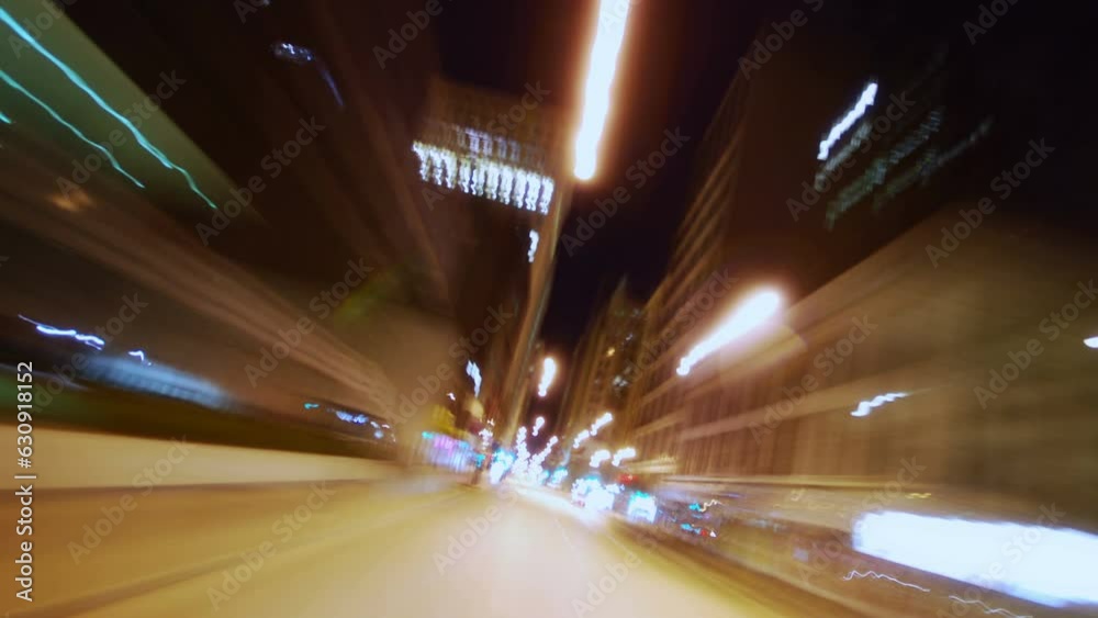 Driving timelapse footage in downtown Chicago on the east side