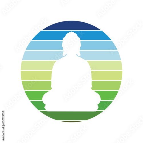 Retro Buddhist design for Vesak activities or Buddhist holidays