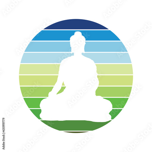Retro Buddhist design for Vesak activities or Buddhist holidays