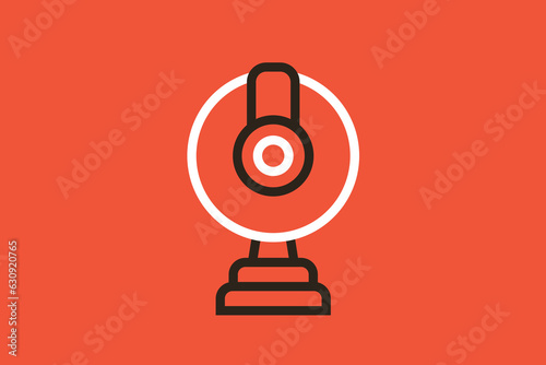 Geometric web camera illustration in flat style design. Vector illustration. 