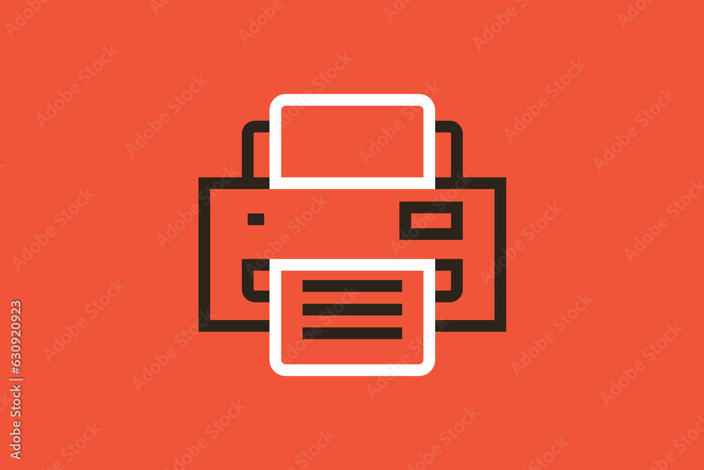 Geometric printer illustration in flat style design. Vector illustration. Geometric printer illustration in flat style design. Vector illustration.