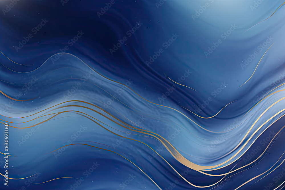 Fototapeta premium blue marble gradient background with golden lines